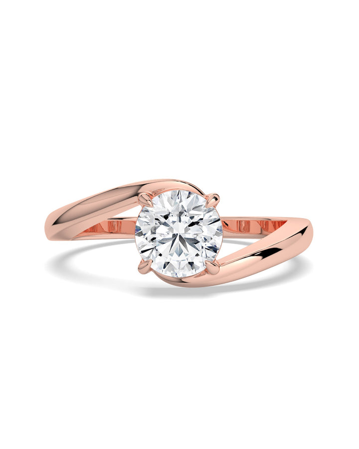 Bypass Round Engagement Ring