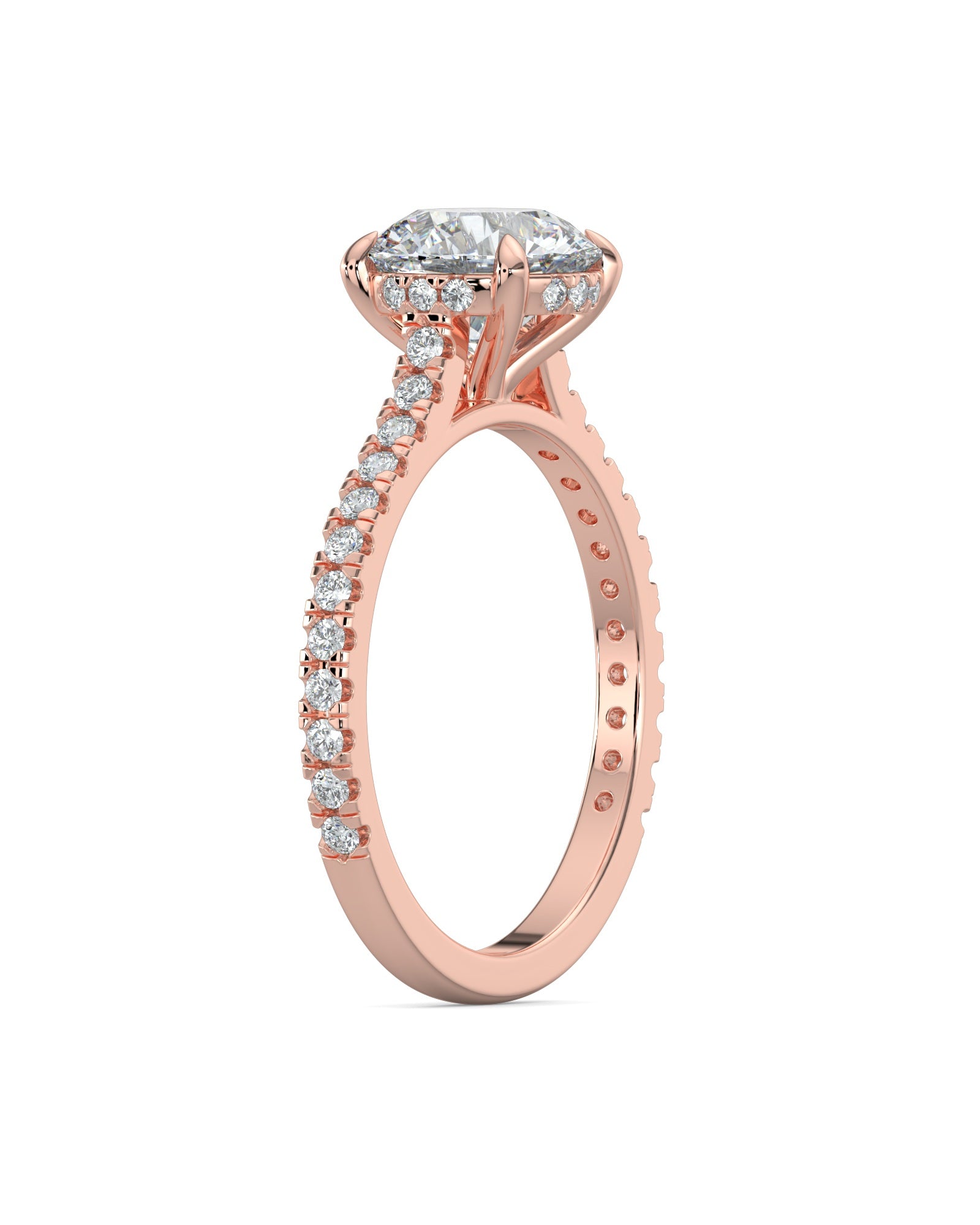 Hidden Halo Round-Cut Engagement Ring