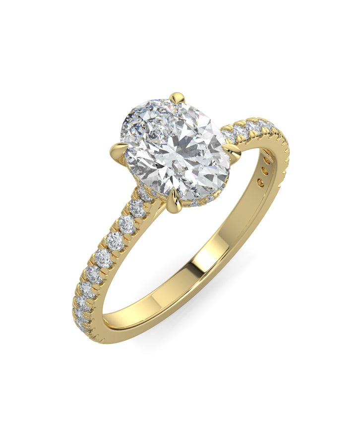 Hidden Halo Oval-Cut Engagement Ring