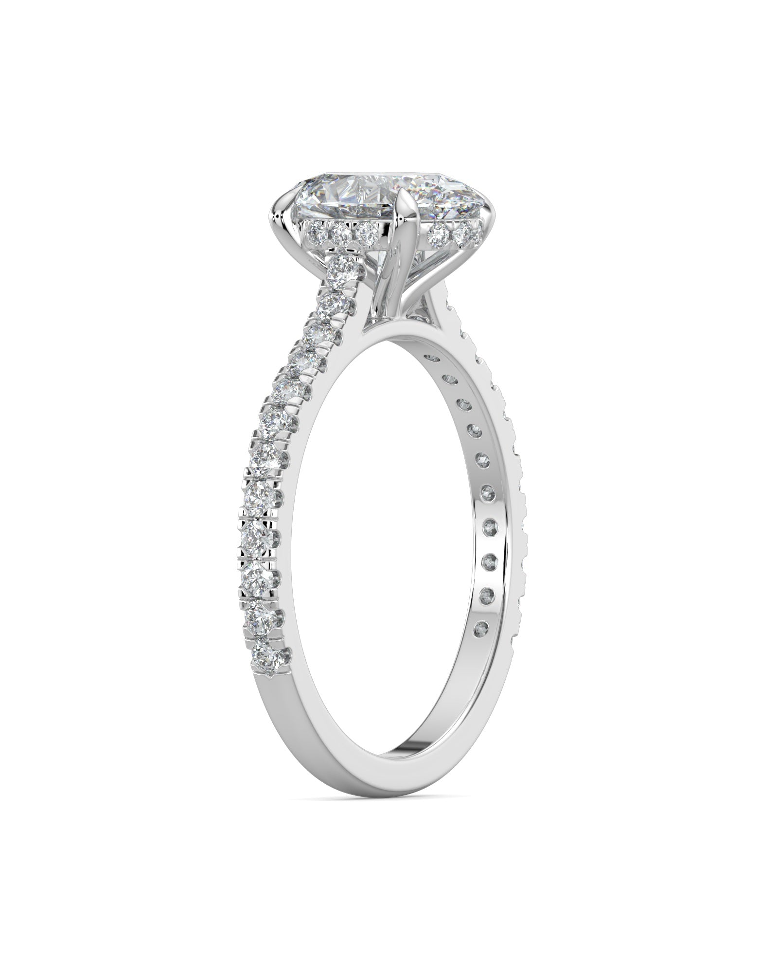 Hidden Halo Oval-Cut Engagement Ring