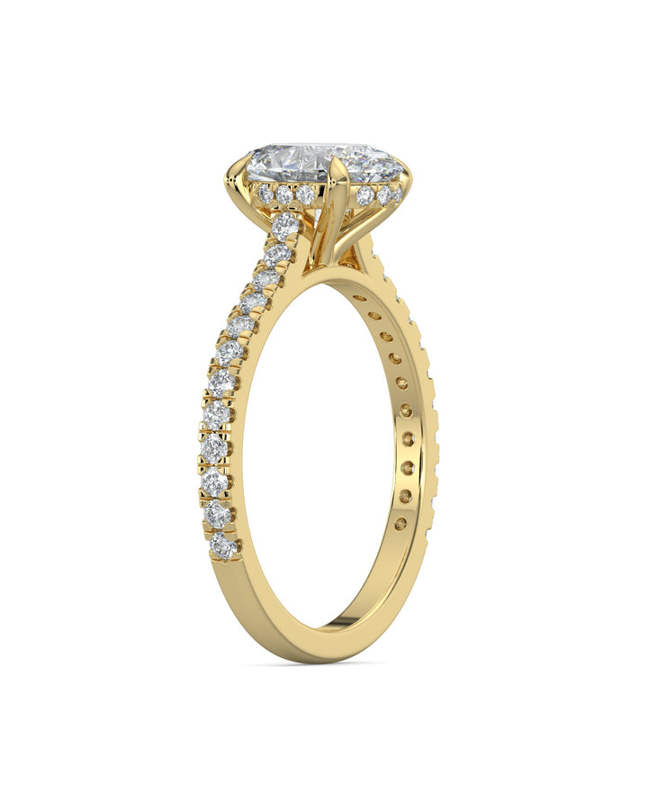Hidden Halo Oval-Cut Engagement Ring