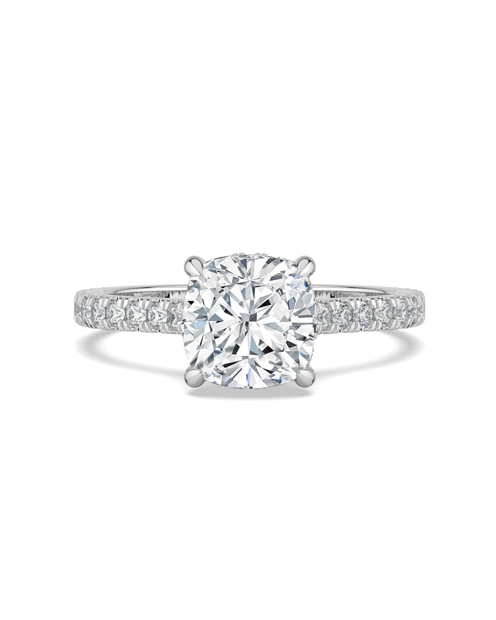 Hidden Halo Cushion-Cut Engagement Ring