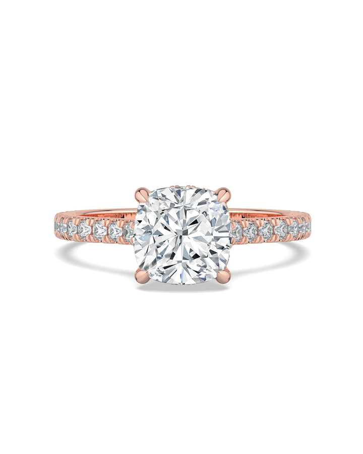 Hidden Halo Cushion-Cut Engagement Ring