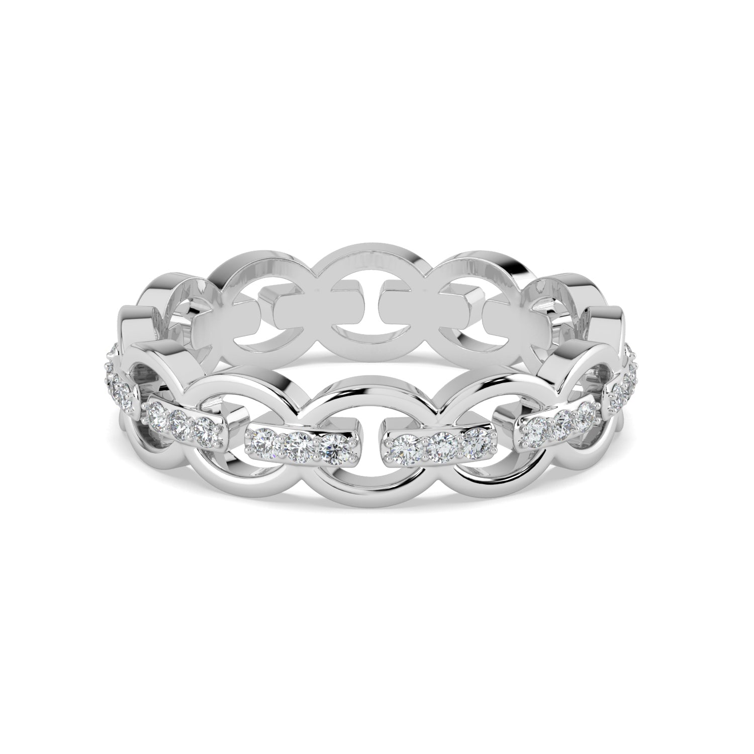 Eternity Diamond Link Ring