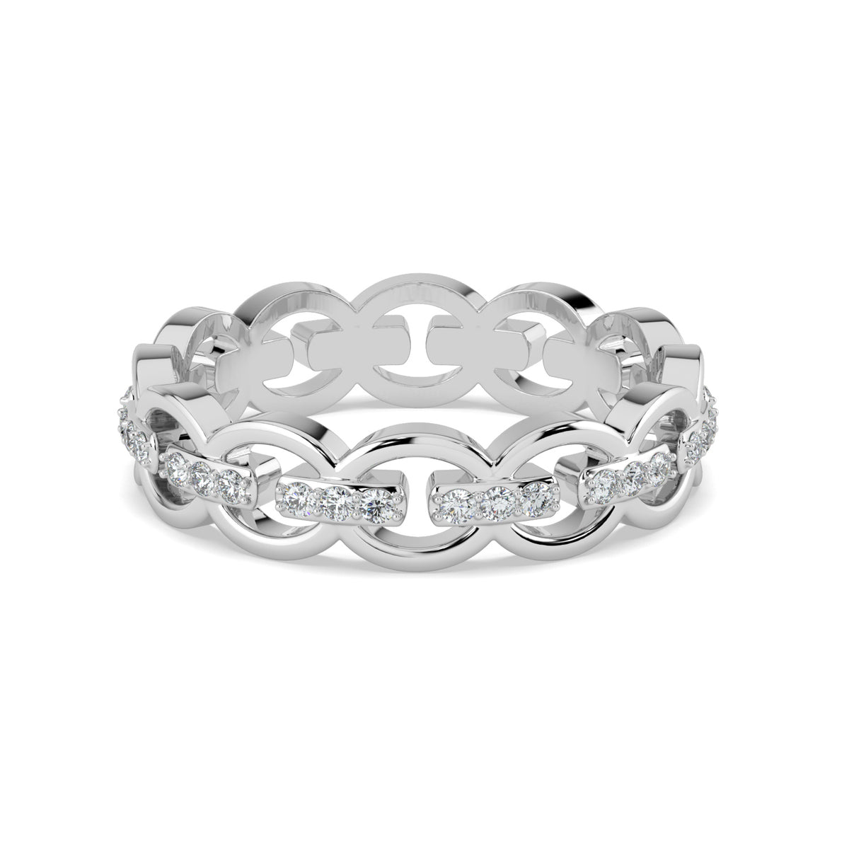 Eternity Diamond Link Ring