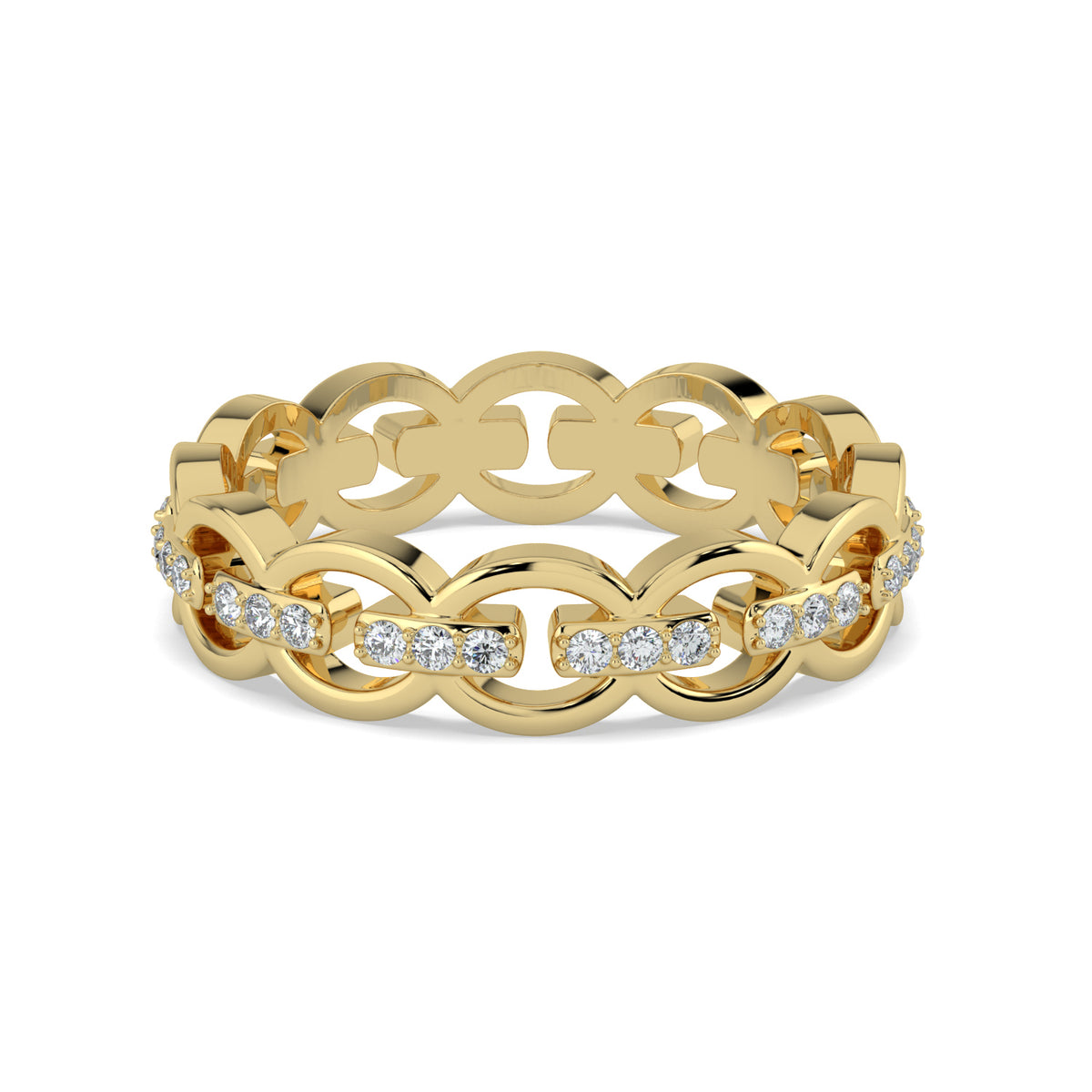 Eternity Diamond Link Ring