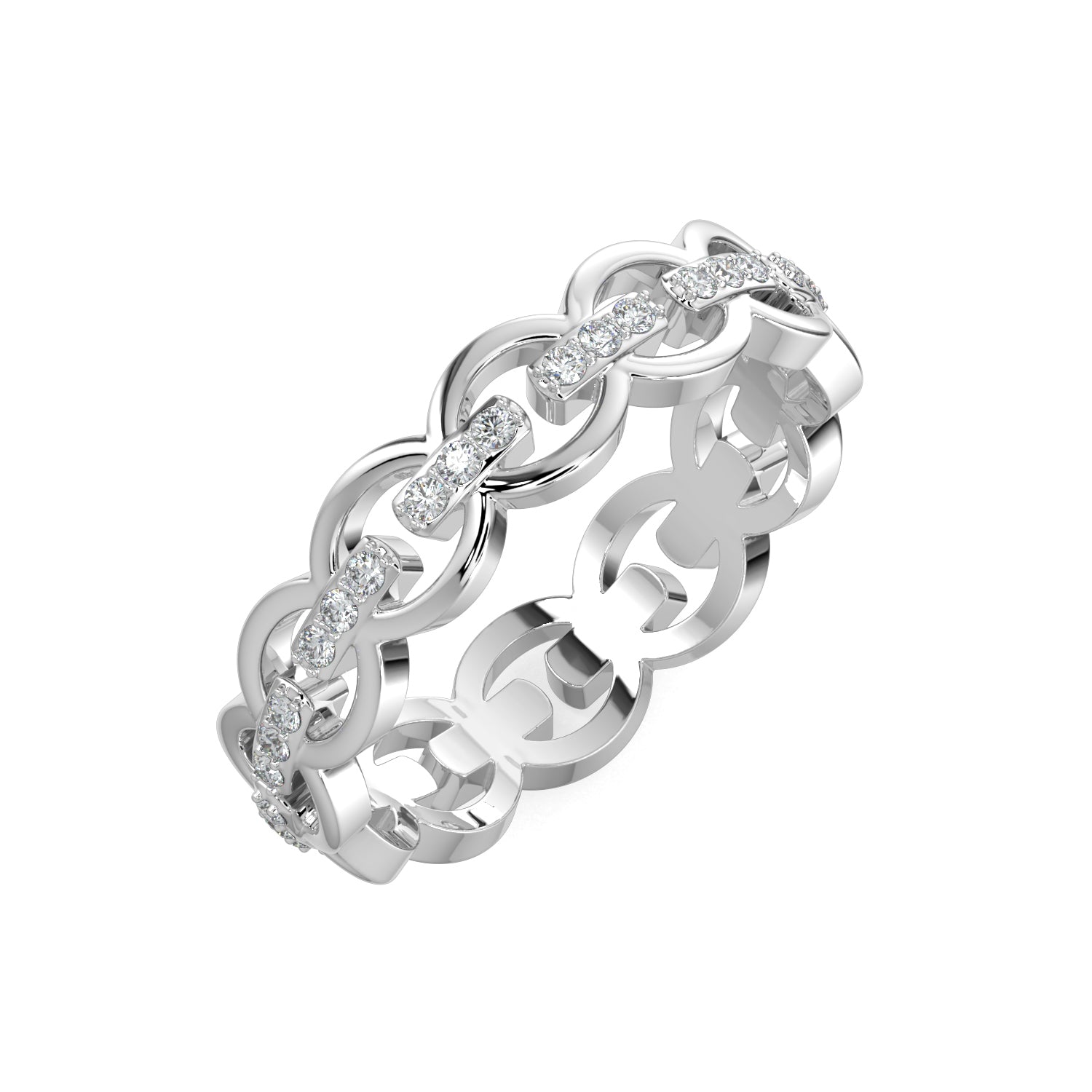 Eternity Diamond Link Ring