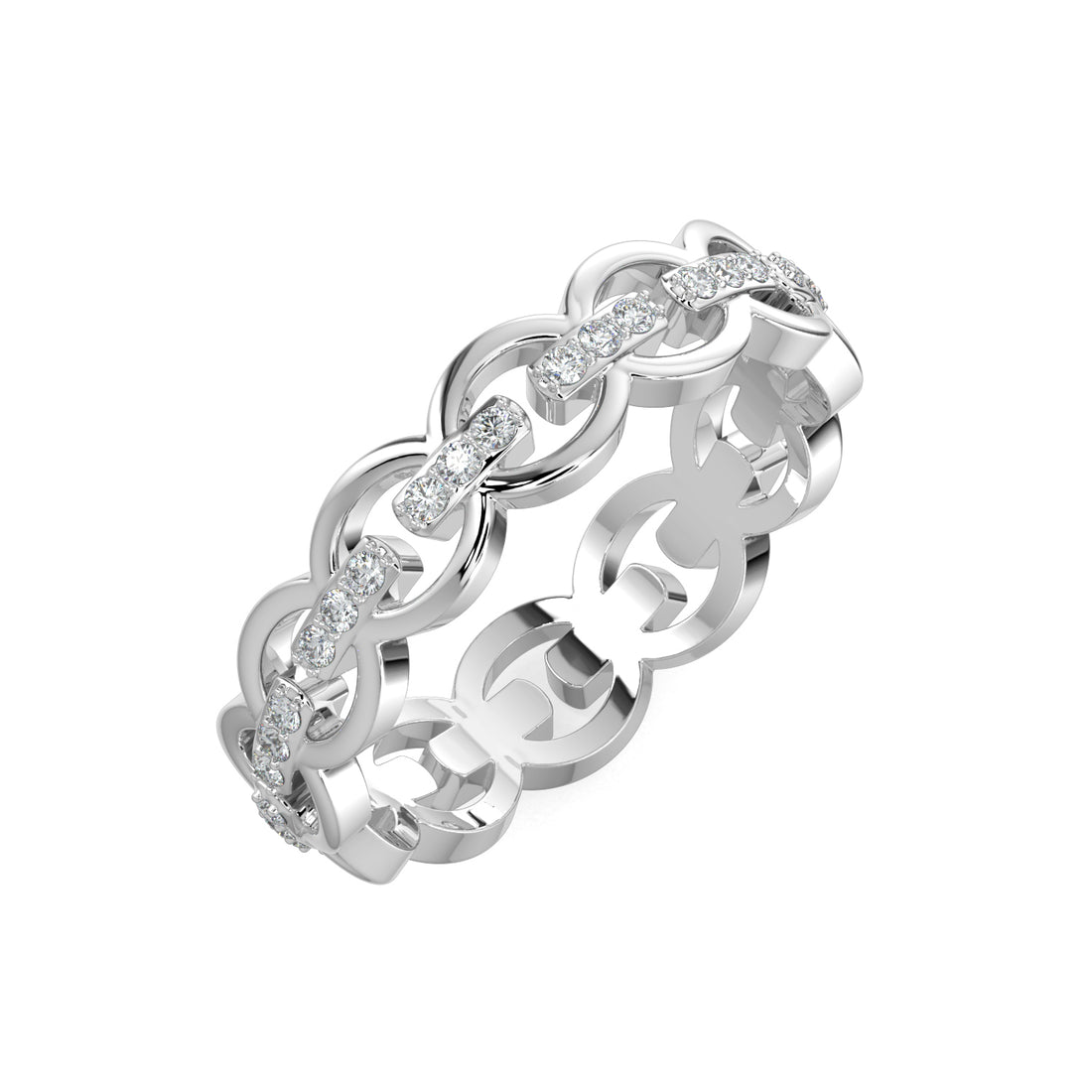 Eternity Diamond Link Ring