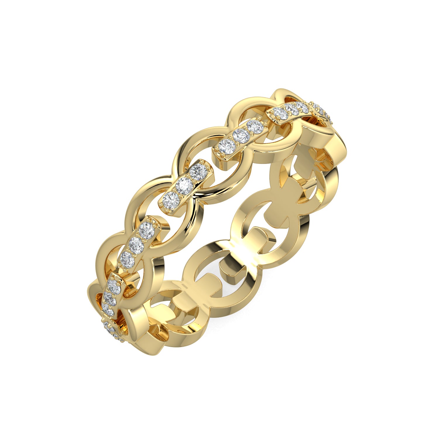 Eternity Diamond Link Ring