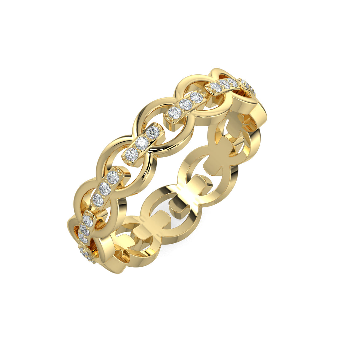 Eternity Diamond Link Ring