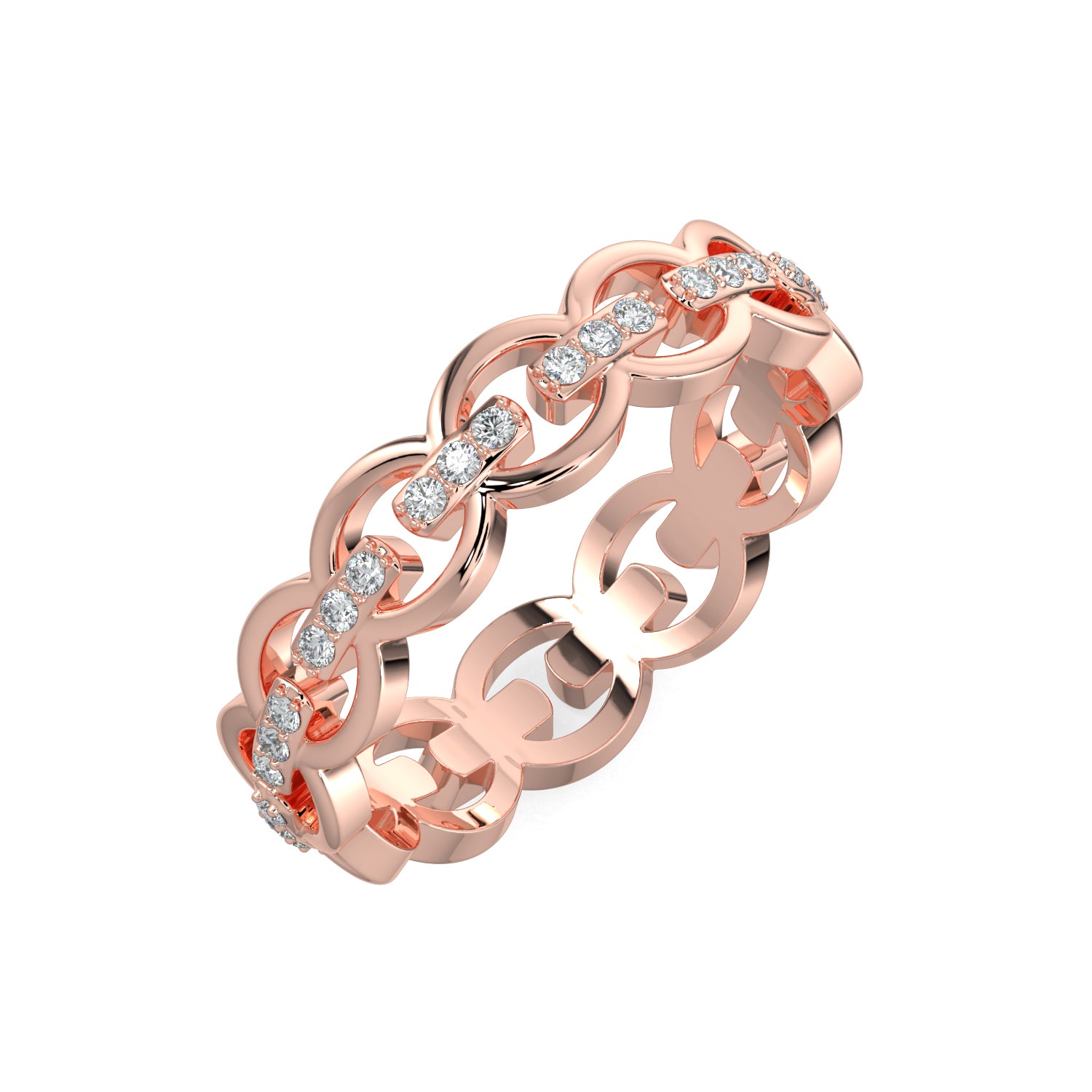 Eternity Diamond Link Ring