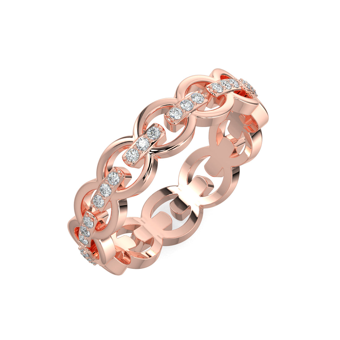 Eternity Diamond Link Ring