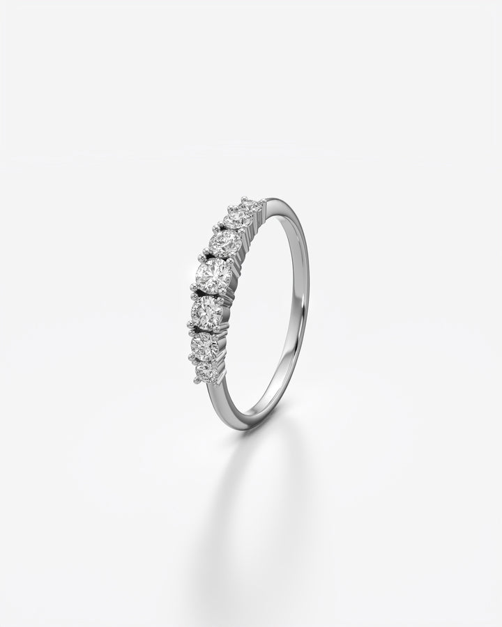 7 Stone Diamond Wedding Band