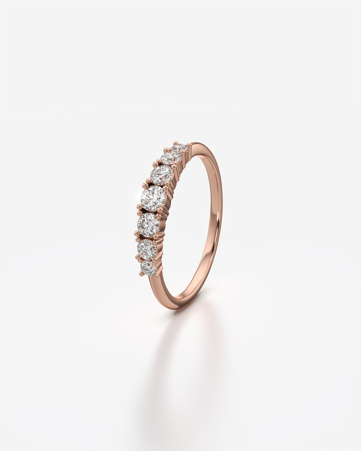 7 Stone Diamond Wedding Band