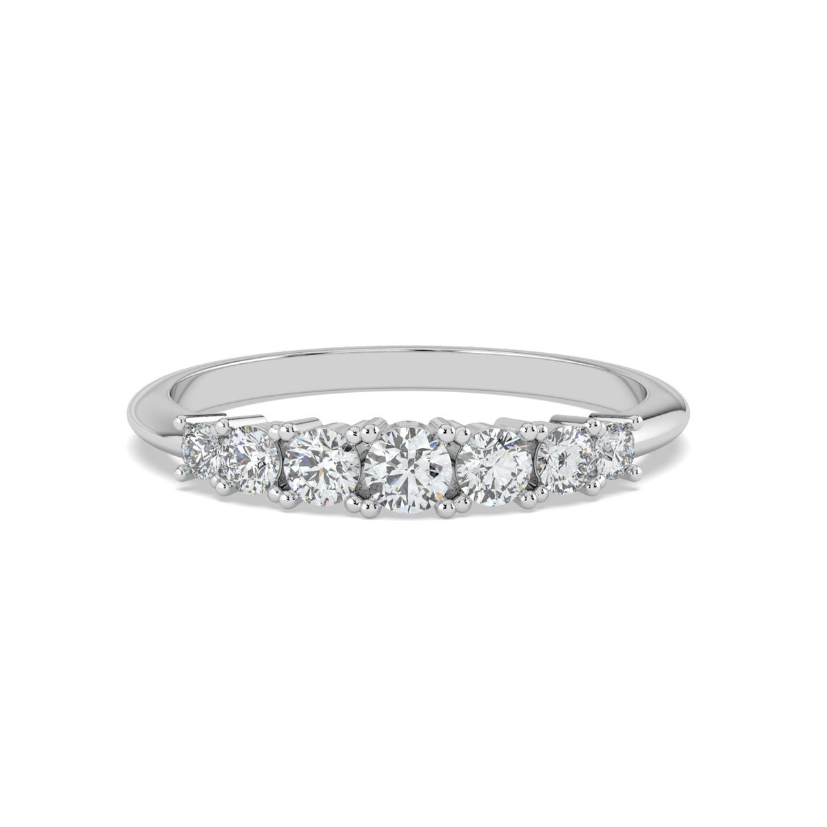 7 Stone Diamond Wedding Band