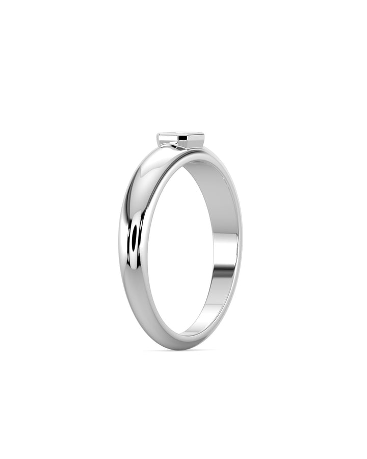Bezel Setting Emerald Diamond Ring