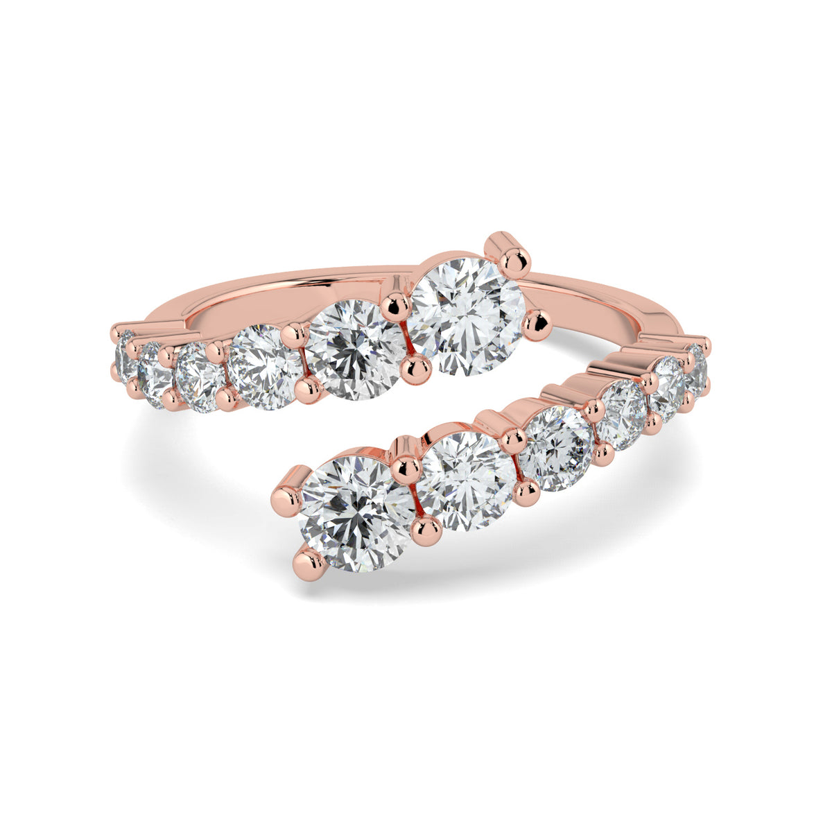 18K Rose Gold Open Wrap Wedding Ring