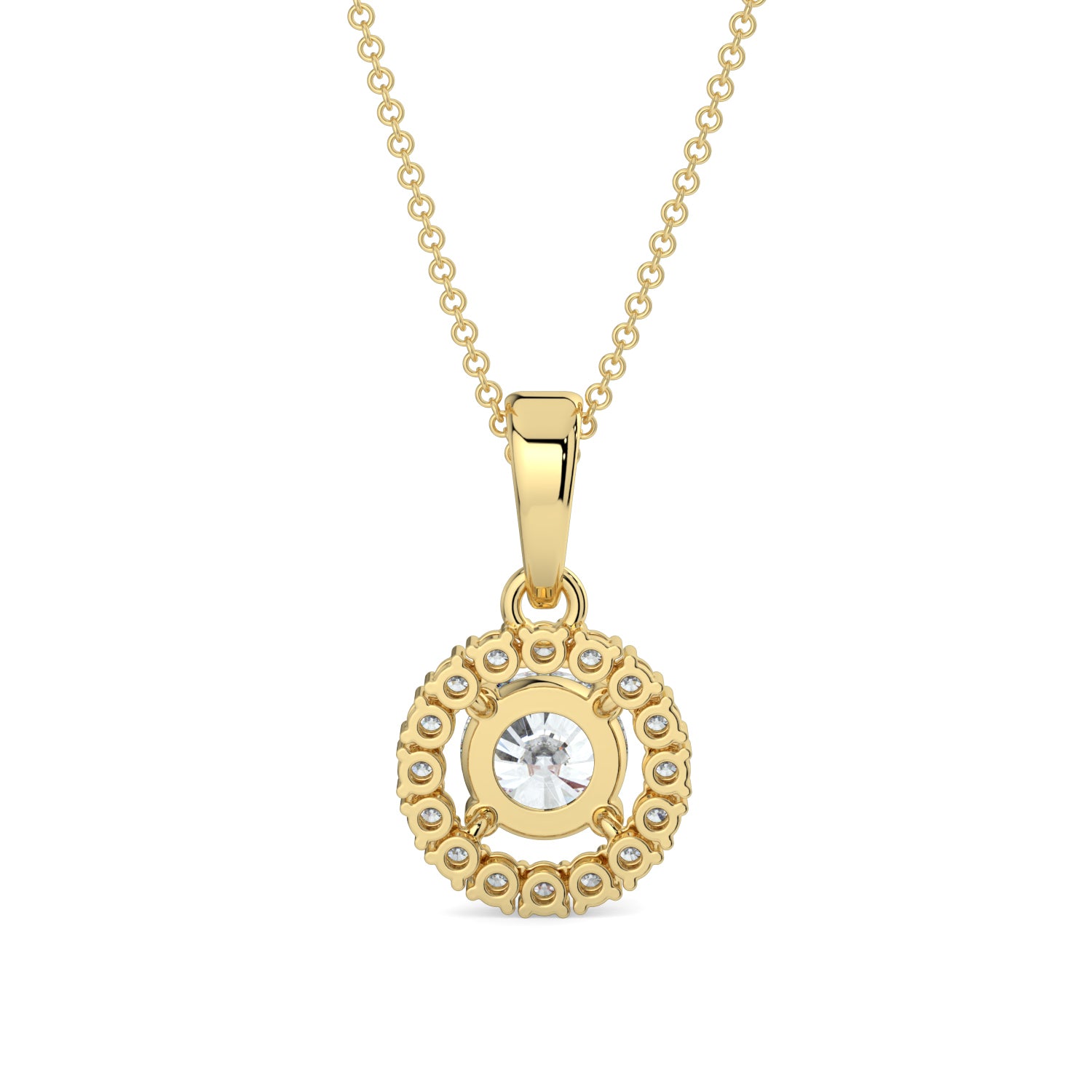 halo necklace diamond