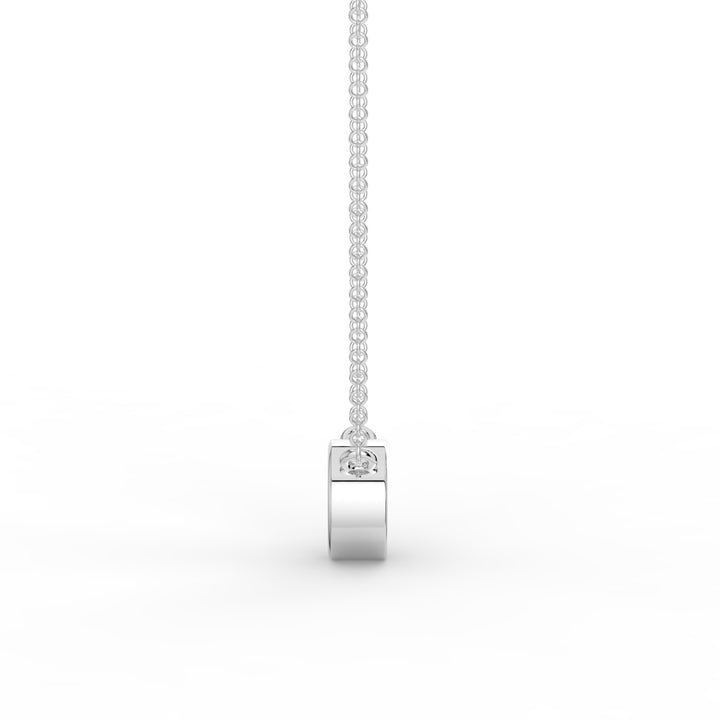Bezel-Set Diamond Necklace 14K White Gold