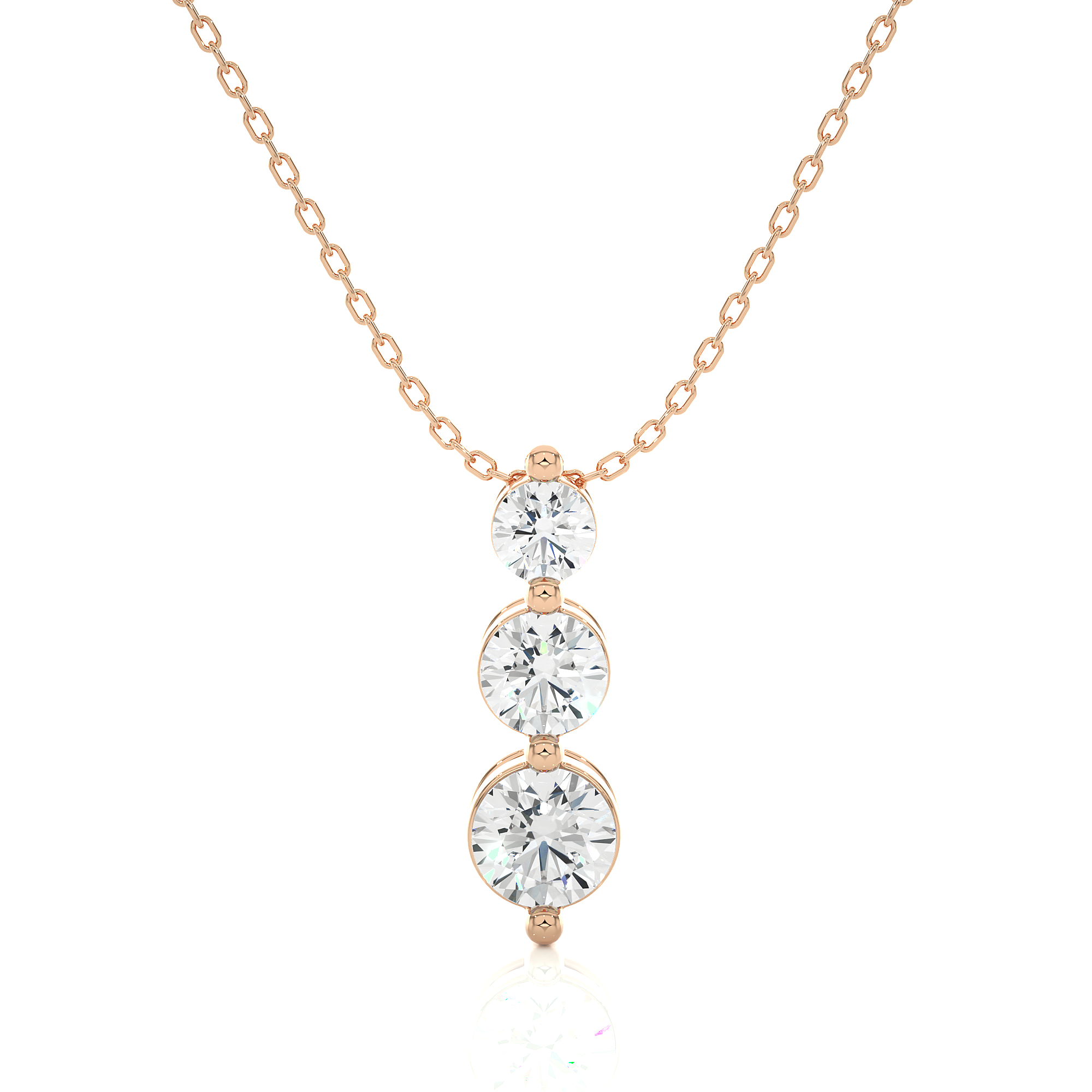 Three Diamond Drop Pendant