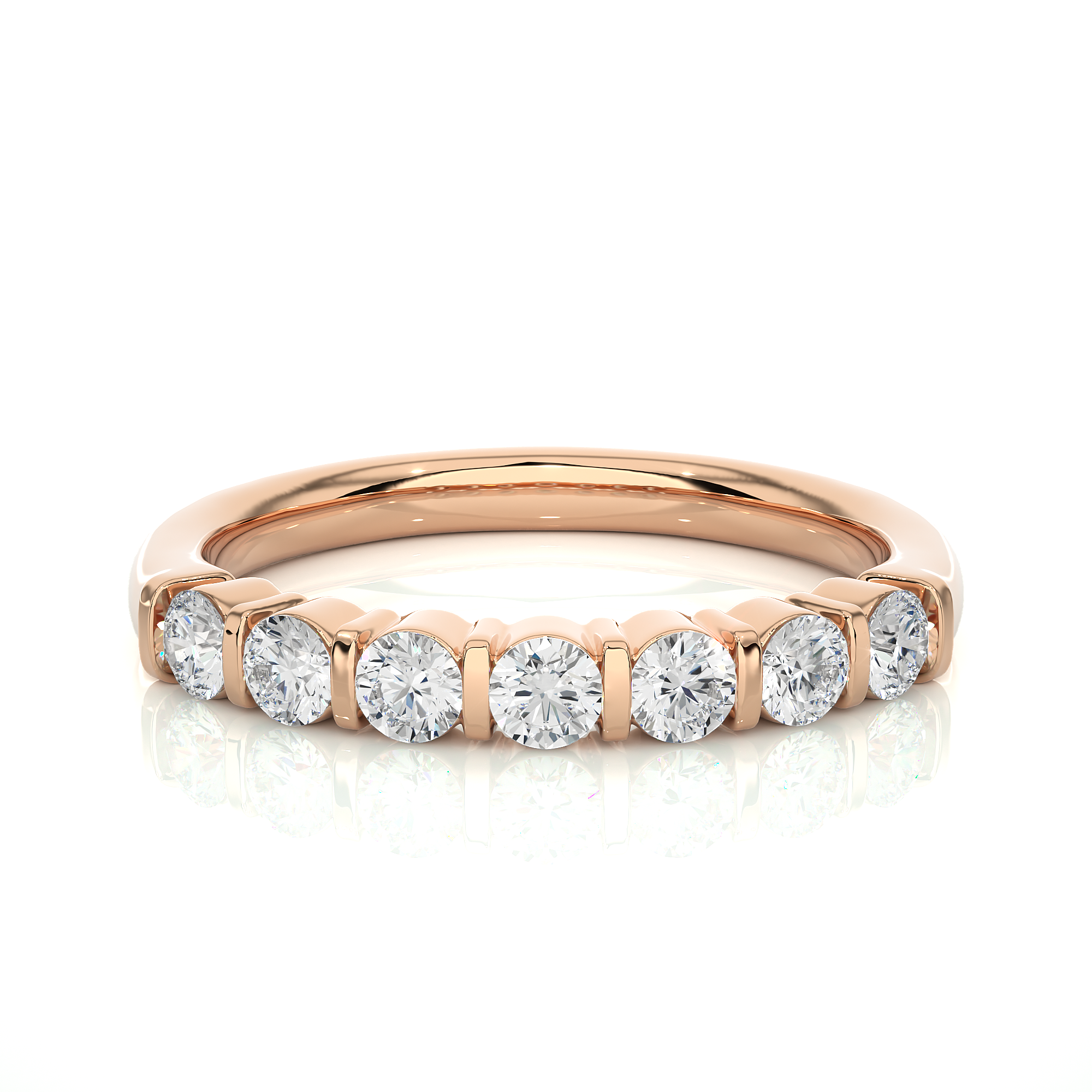 Bar-Set Half Eternity Wedding Band