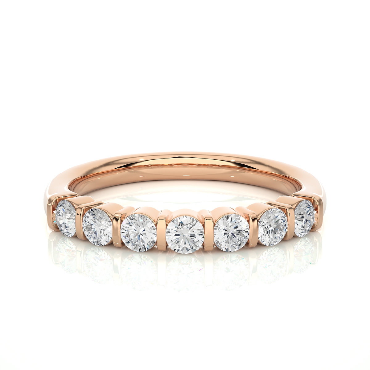 Bar-Set Half Eternity Wedding Band