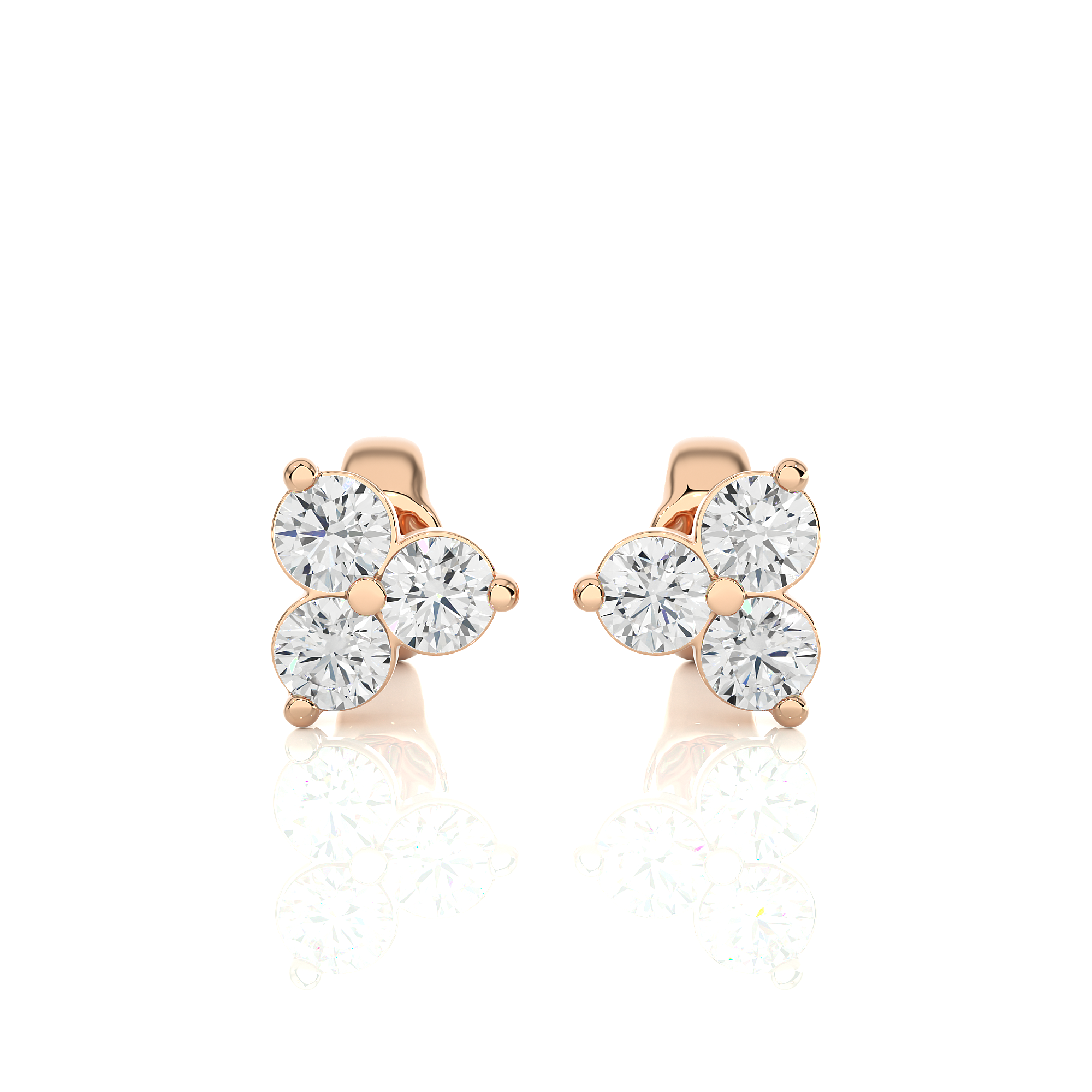 Trio diamond stud earrings