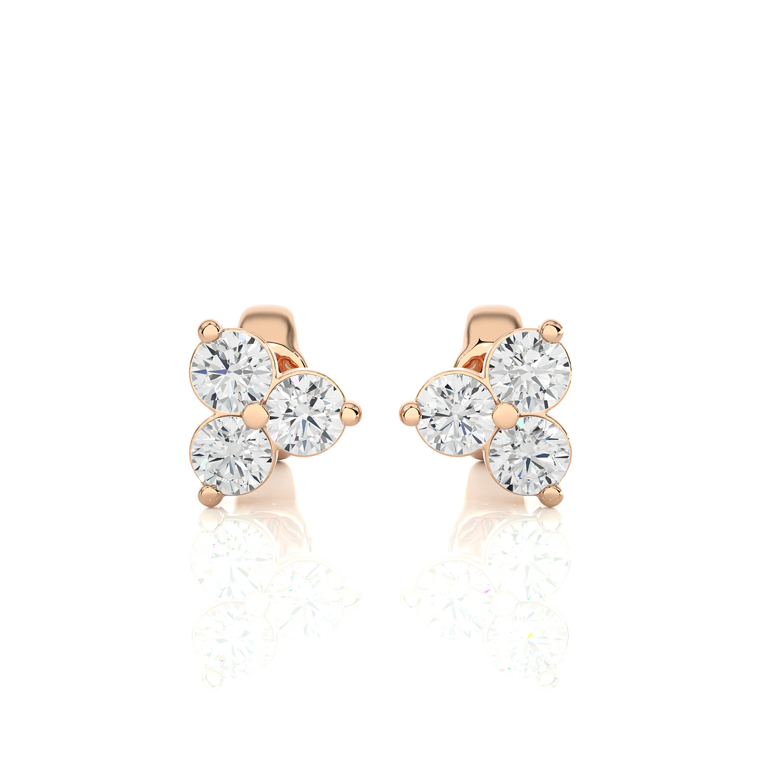 Trio diamond stud earrings
