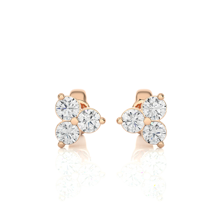 Trio diamond stud earrings