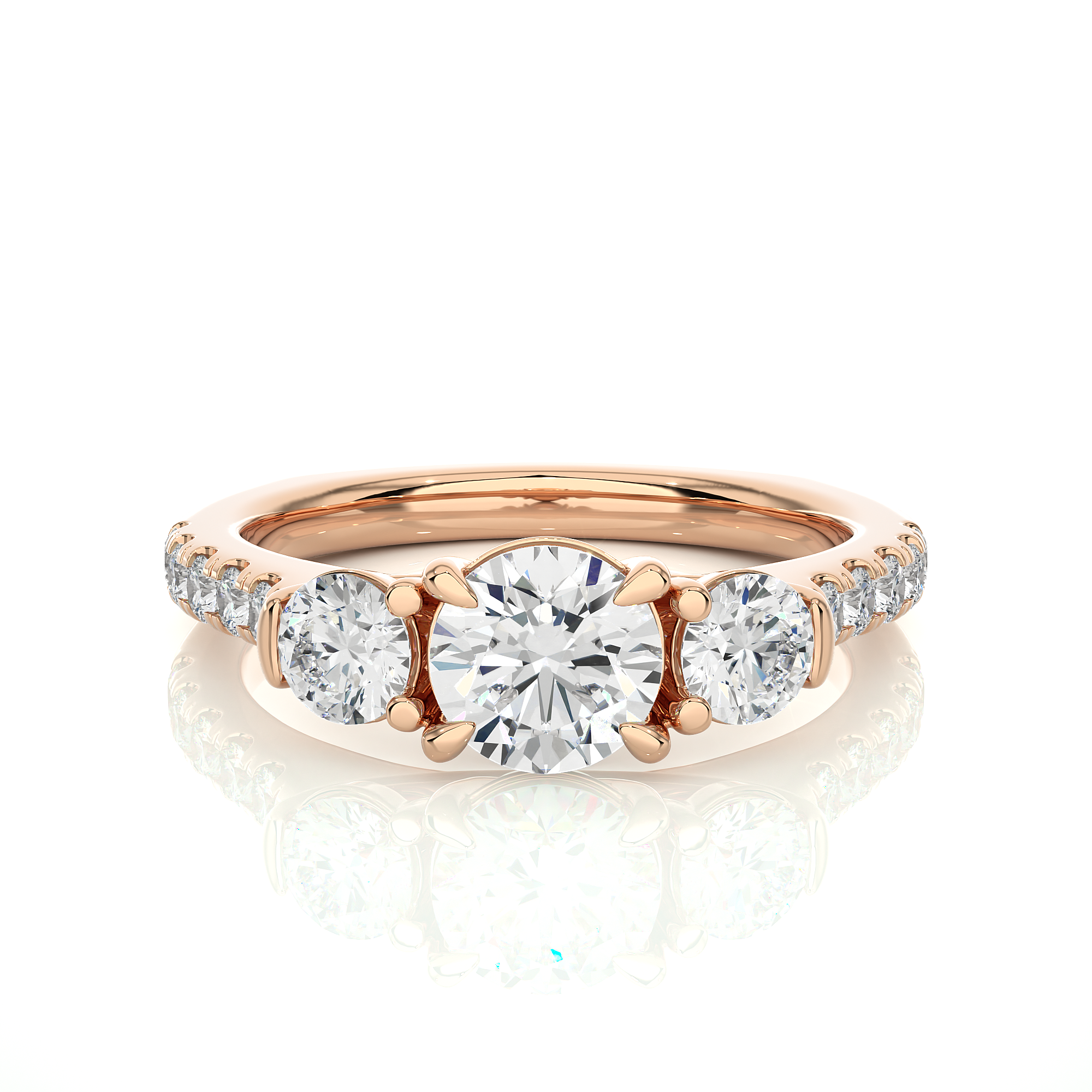 Classic Trilogy Solitaire Engagement Ring