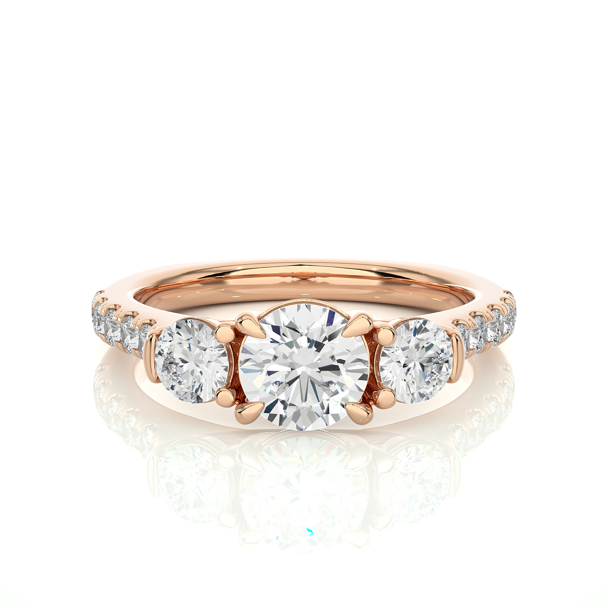 Classic Trilogy Solitaire Engagement Ring