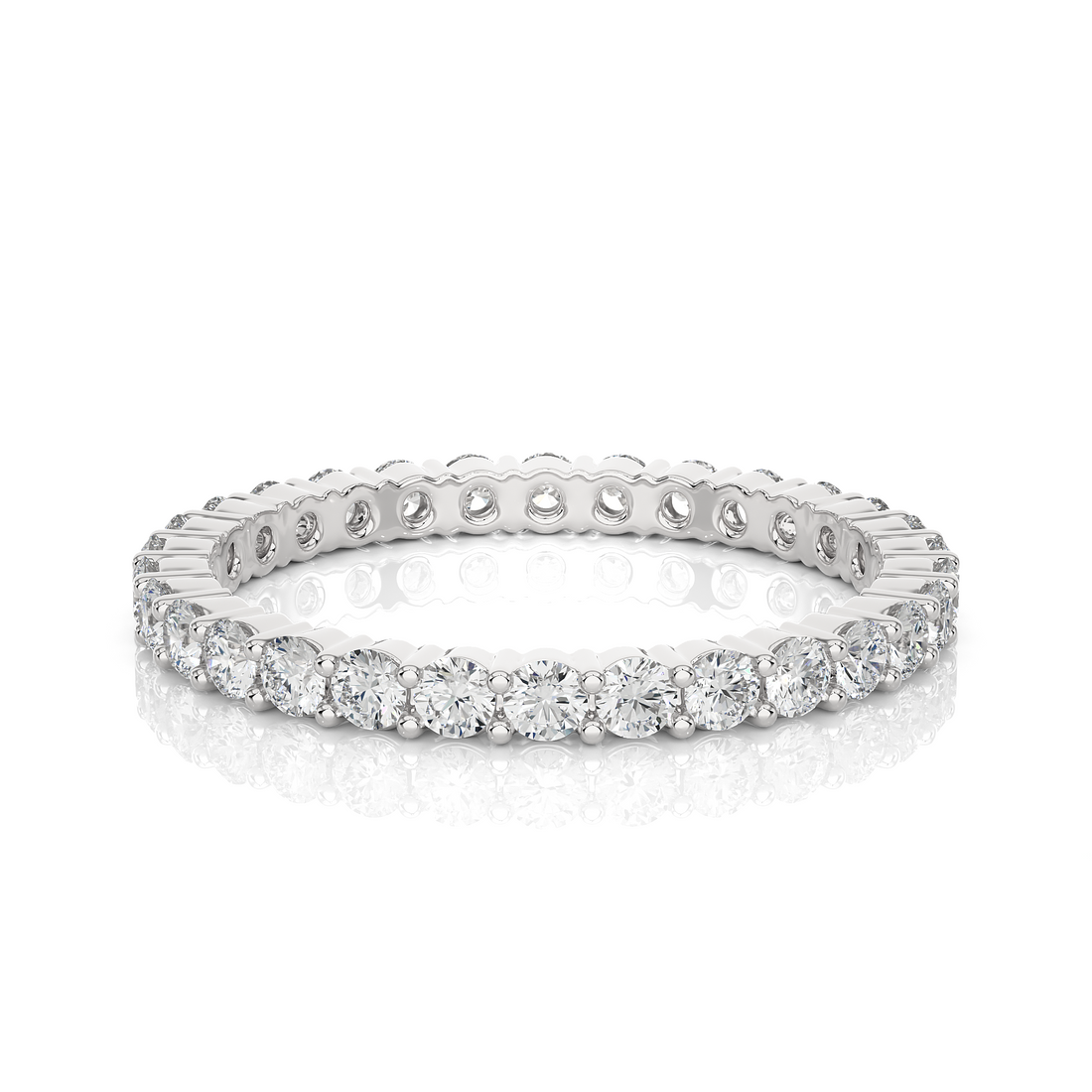 Round Cut Eternity Wedding Band