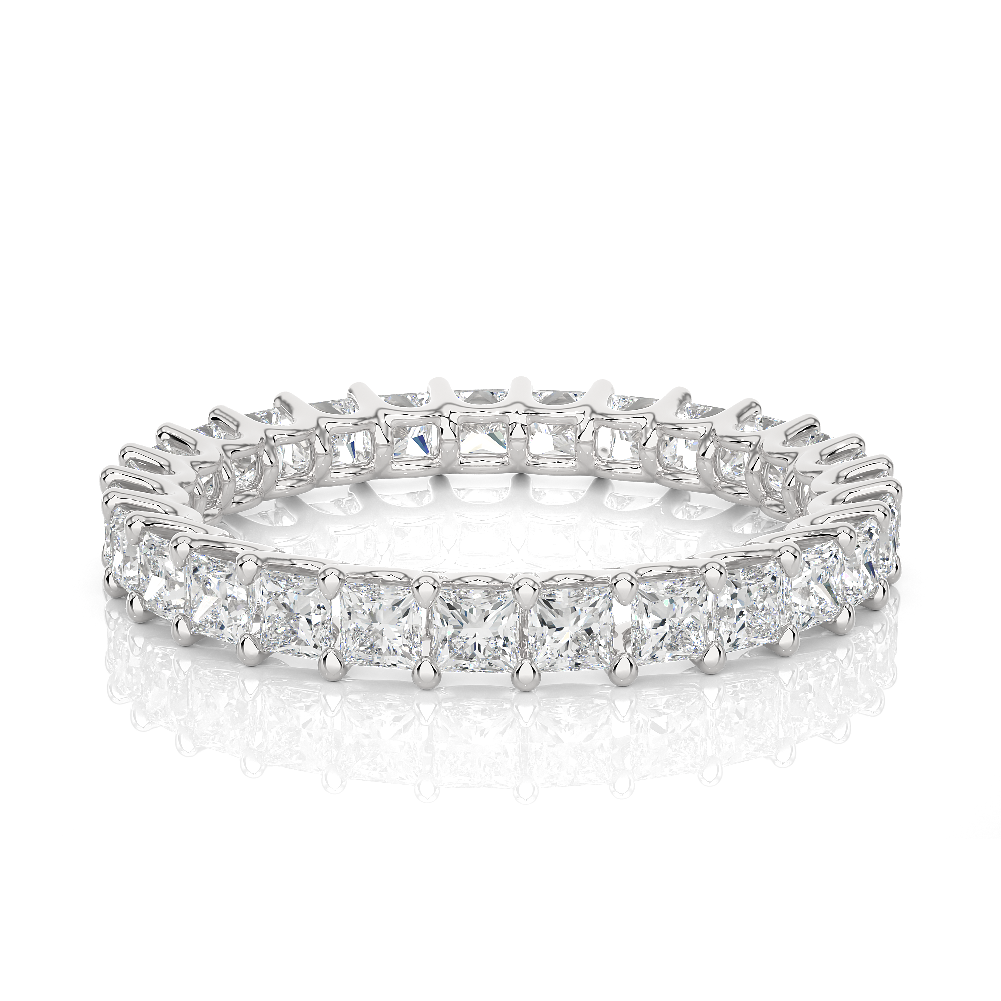 Princess Cut Diamond Eternity Wedding Bands & Engagement Ring – Minifora Princess Cut Diamond Eternity Wedding Bands & Engagement Ring – Minifora