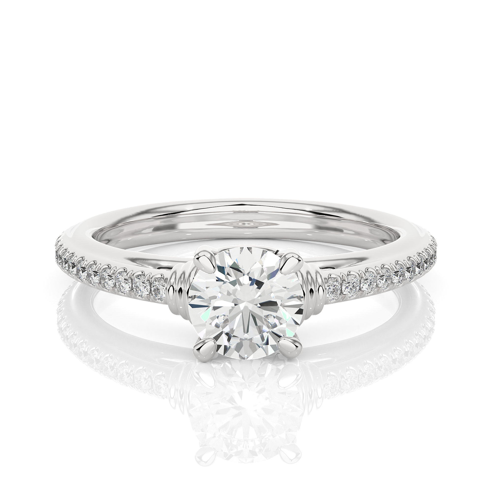 pavé engagement rings