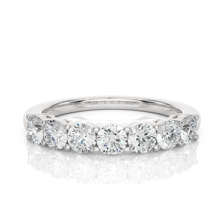 Round Cut Half Eternity Wedding Band