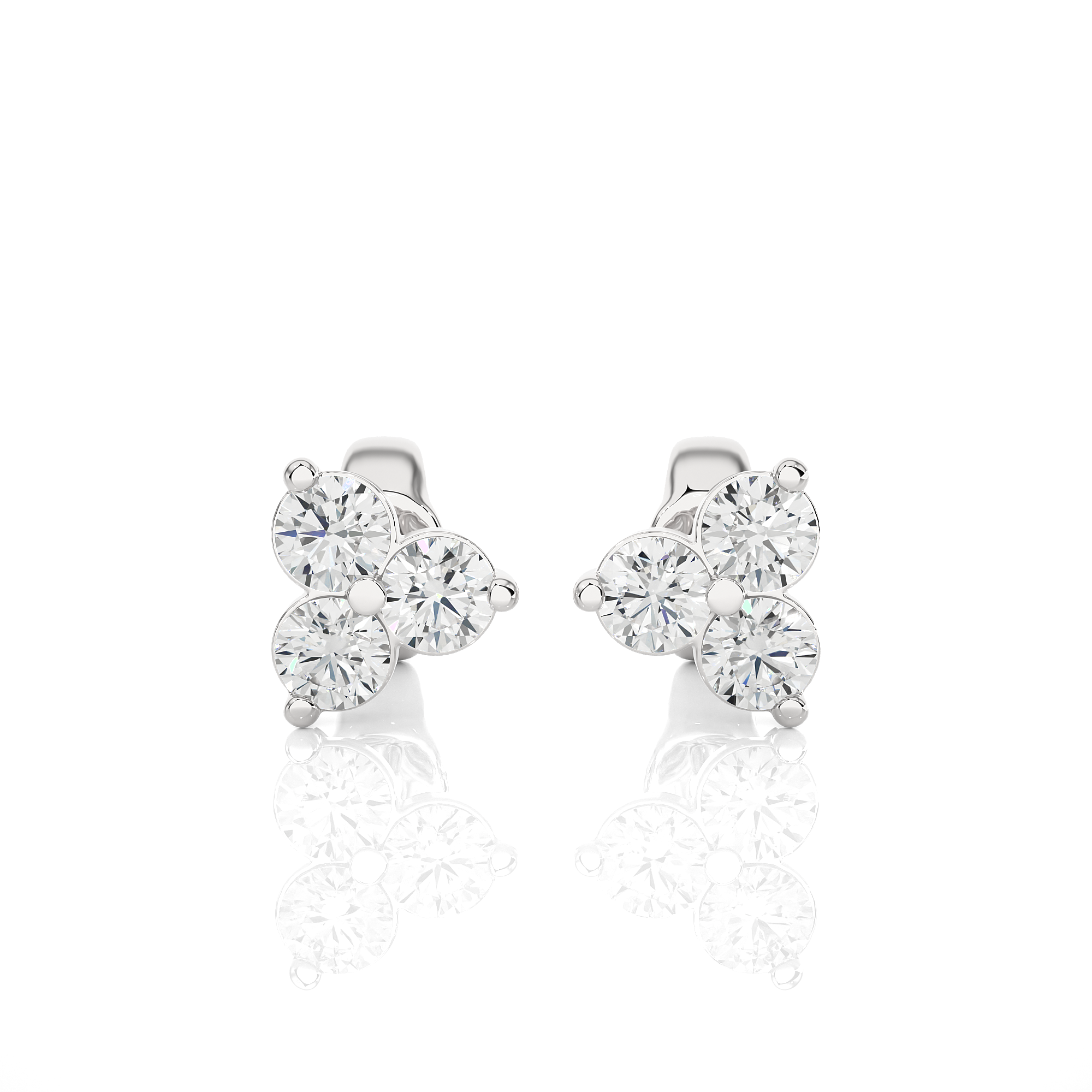 Trio diamond stud earrings