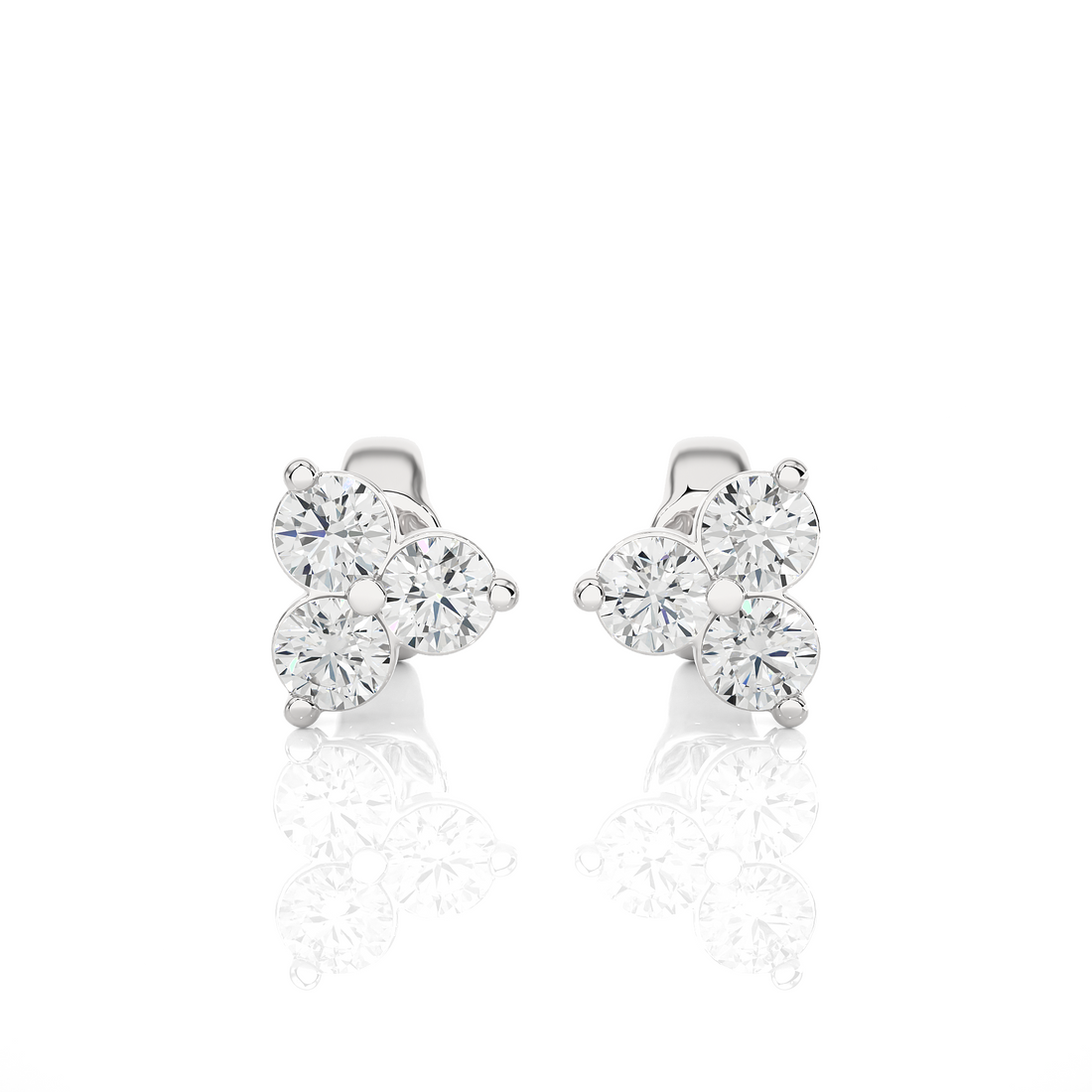 Trio diamond stud earrings
