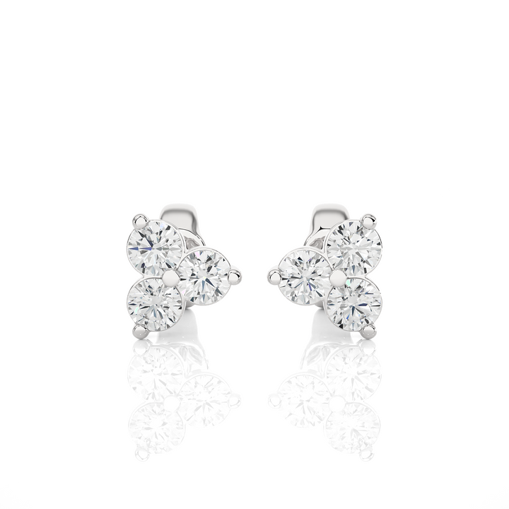 Trio diamond stud earrings