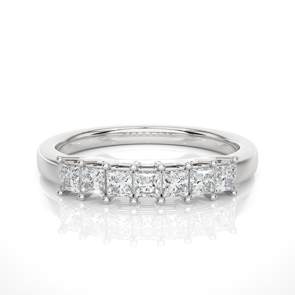 Princess Cut Half Eternity Wedding Ring