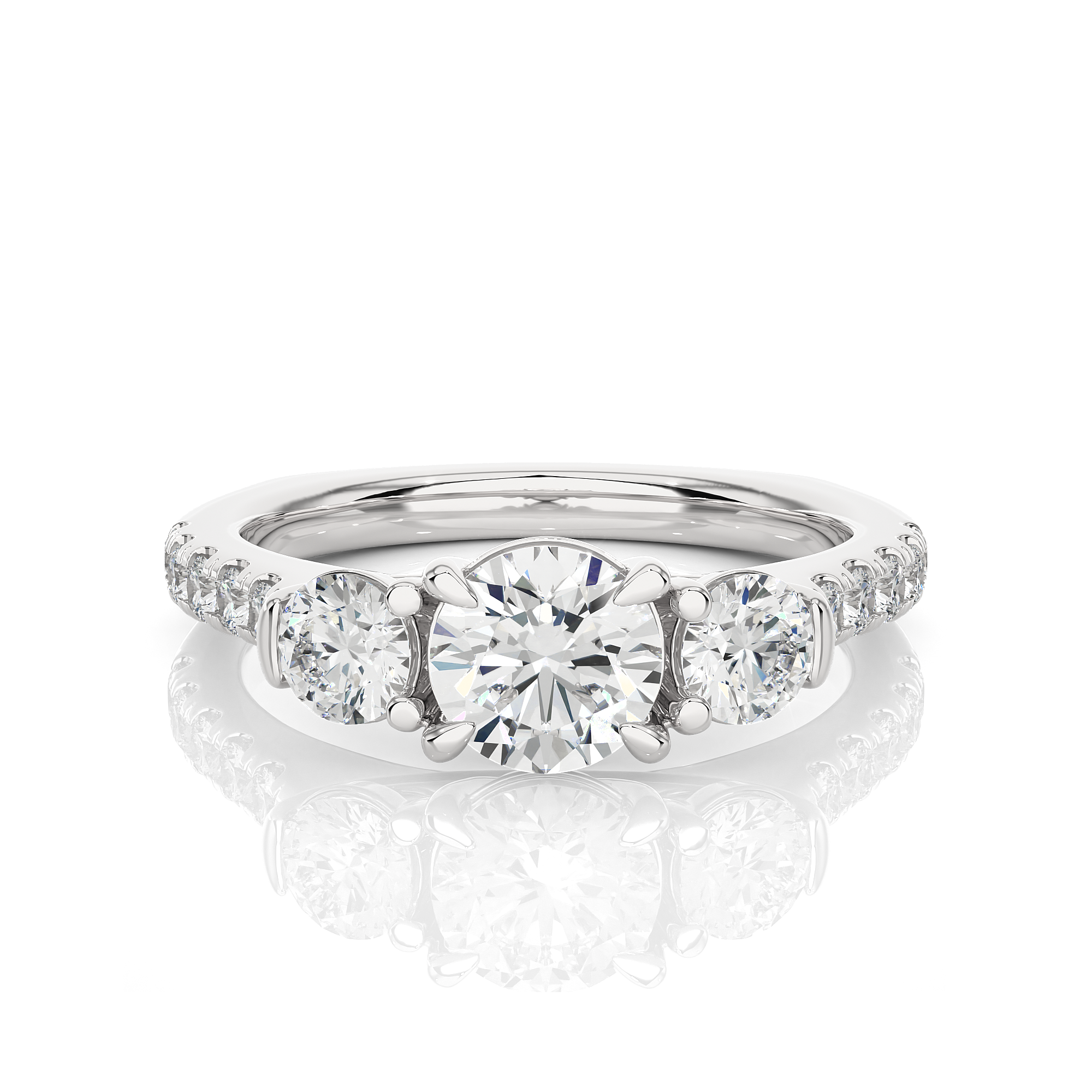 Classic Trilogy Solitaire Engagement Ring