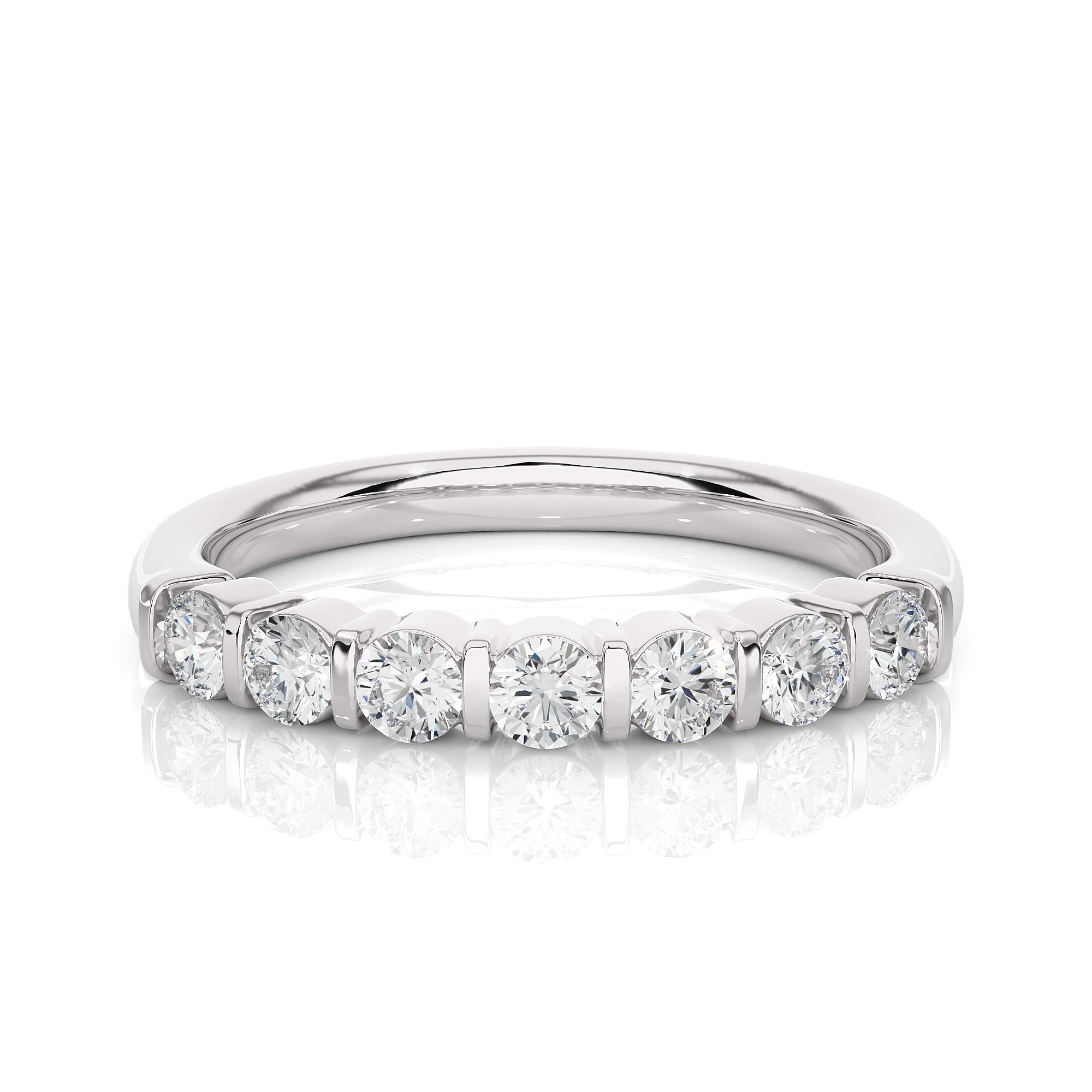 Bar-Set Half Eternity Wedding Band