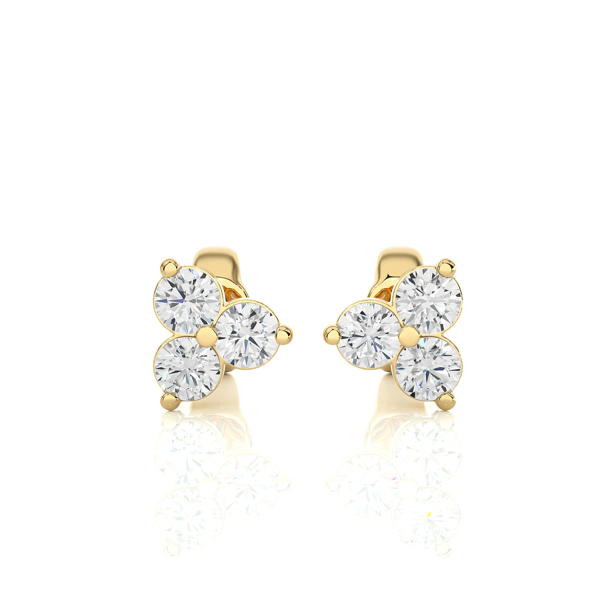 Trio diamond stud earrings