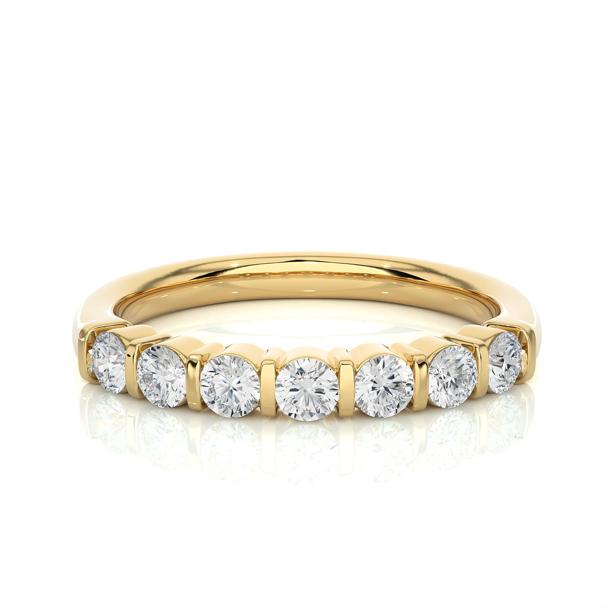 Bar-Set Half Eternity Wedding Band