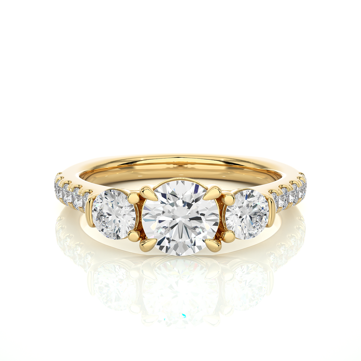 Classic Trilogy Solitaire Engagement Ring