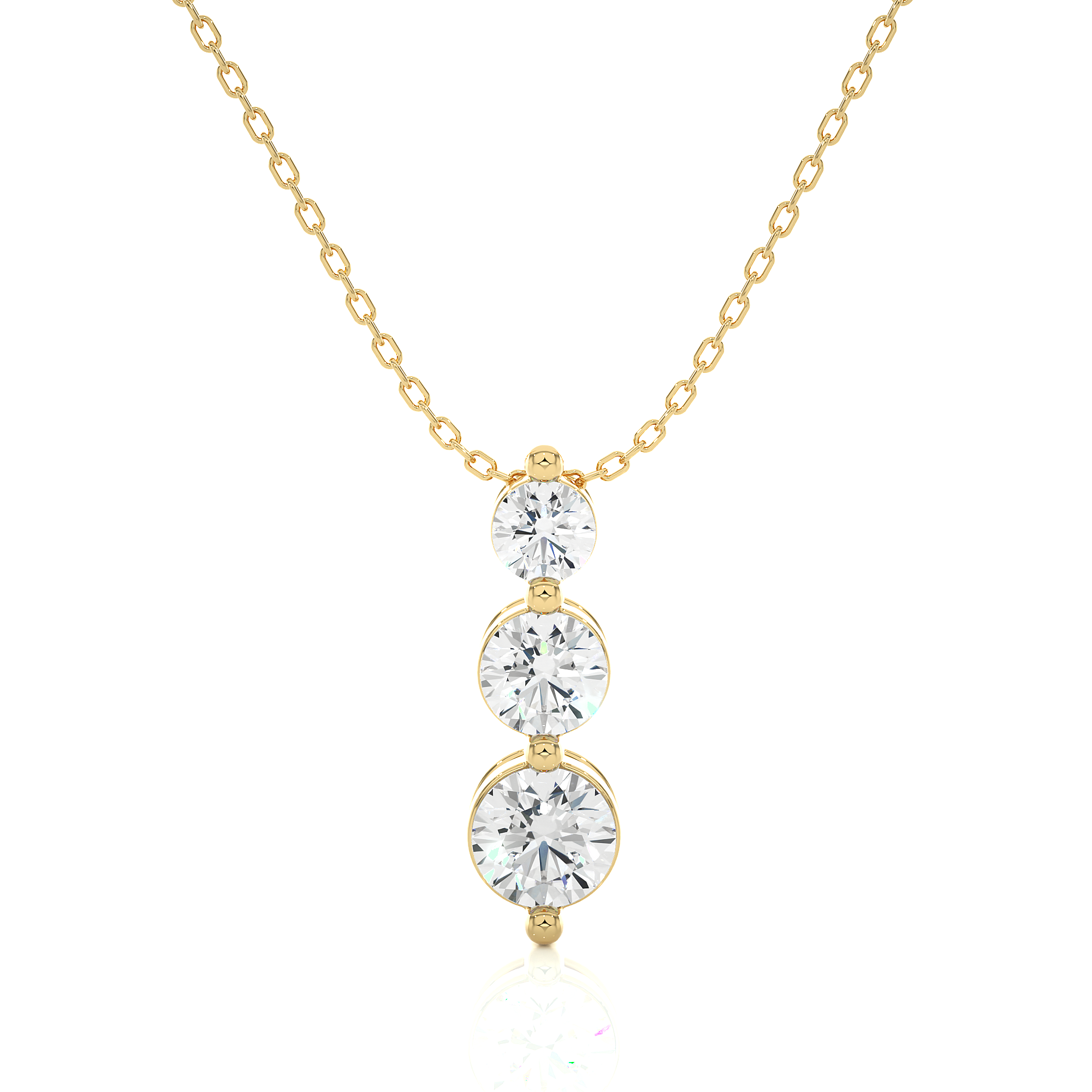 Three Diamond Drop Pendant