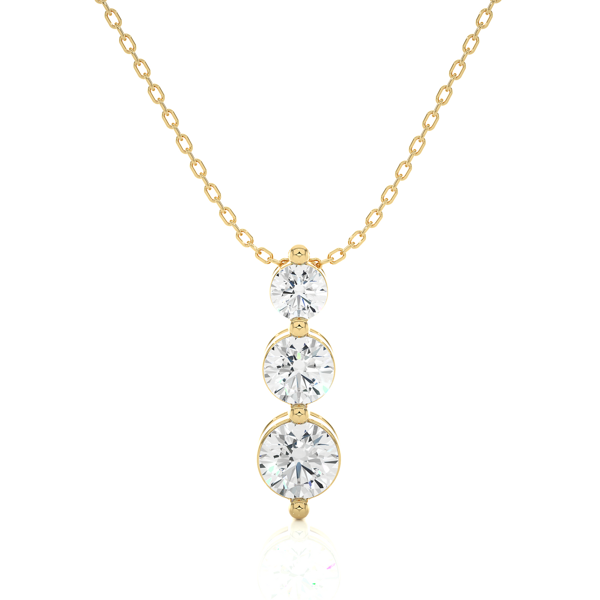 Three Diamond Drop Pendant