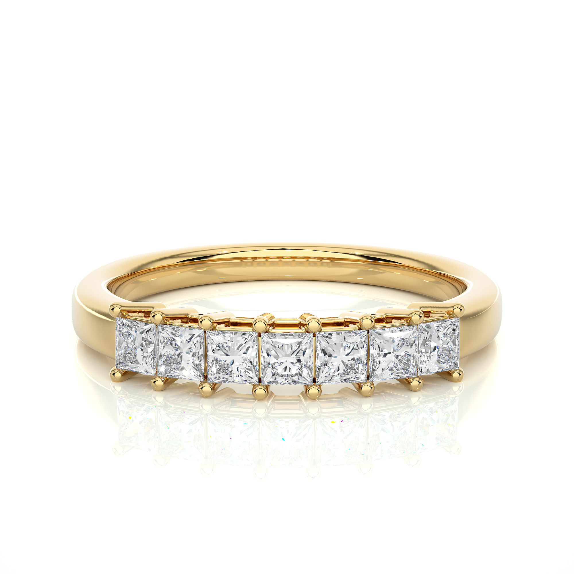 Princess Cut Half Eternity Wedding Ring