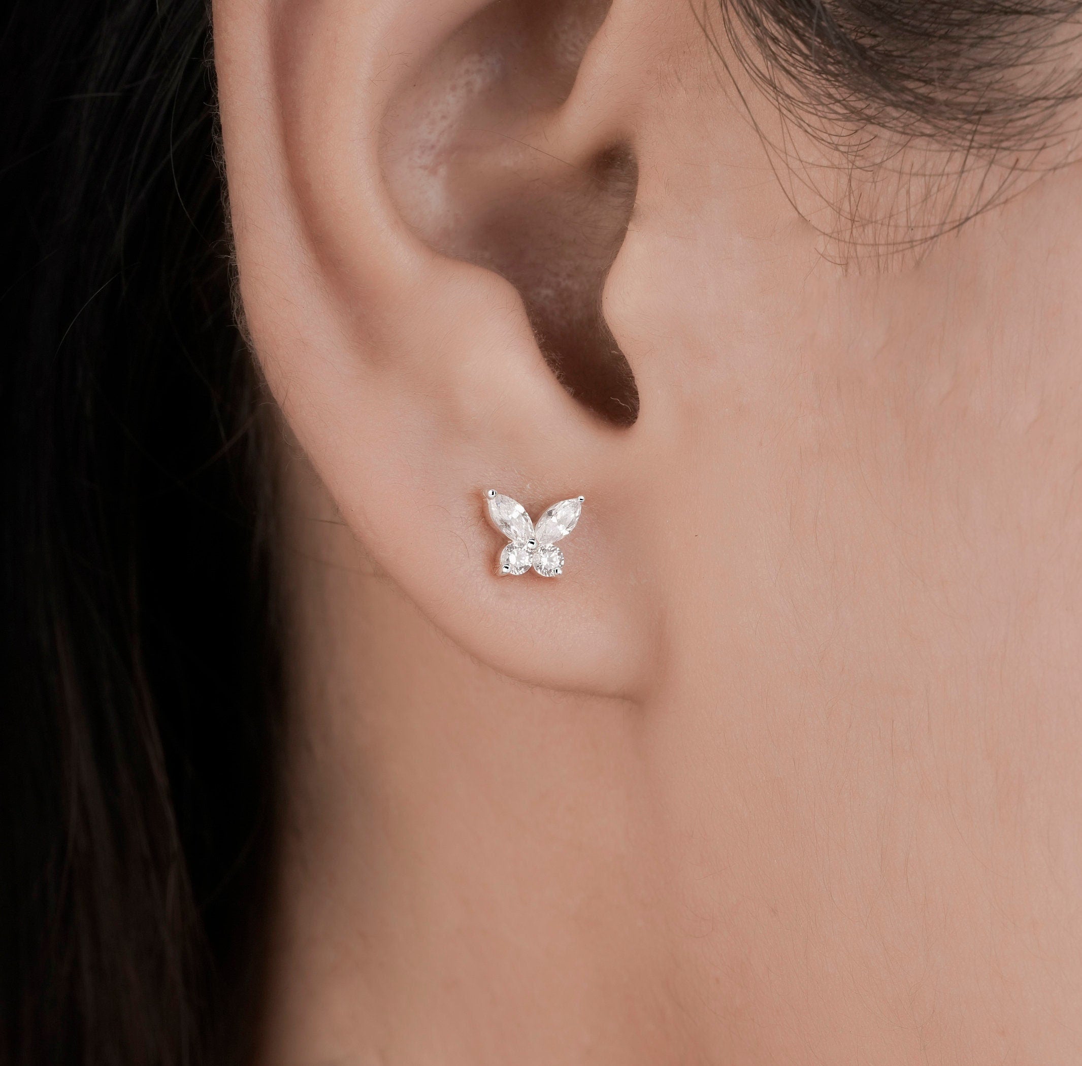 Butterfly diamond earrings