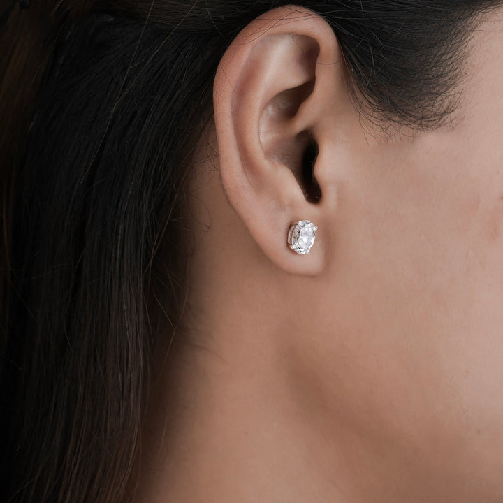 Oval Diamond Earrings