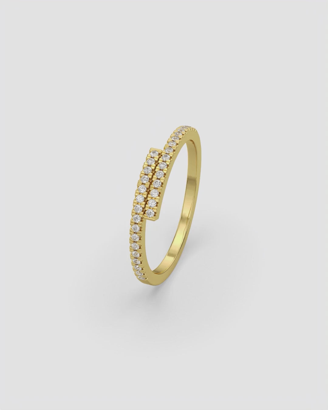 Cross Over Diamond 18K Yellow Gold